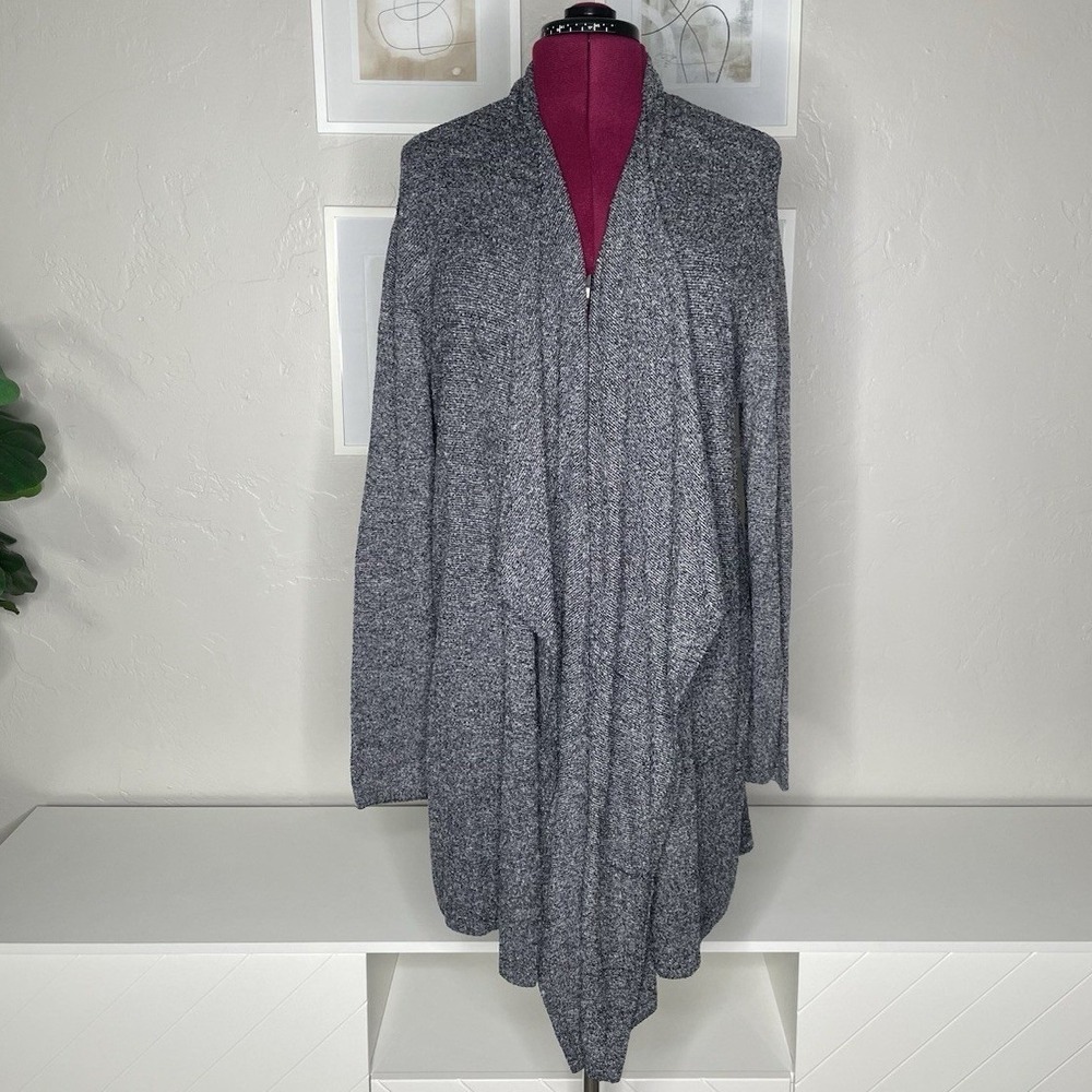 Barefoot Dreams Cardigan Womens 2X Black Heathered Bamboo Chic Lite Wrap 436X